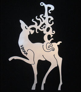 "Peace" Reindeer Ornament