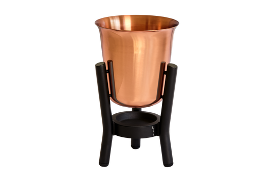 100% Copper Champagne Cooler with Matt Black Stand None