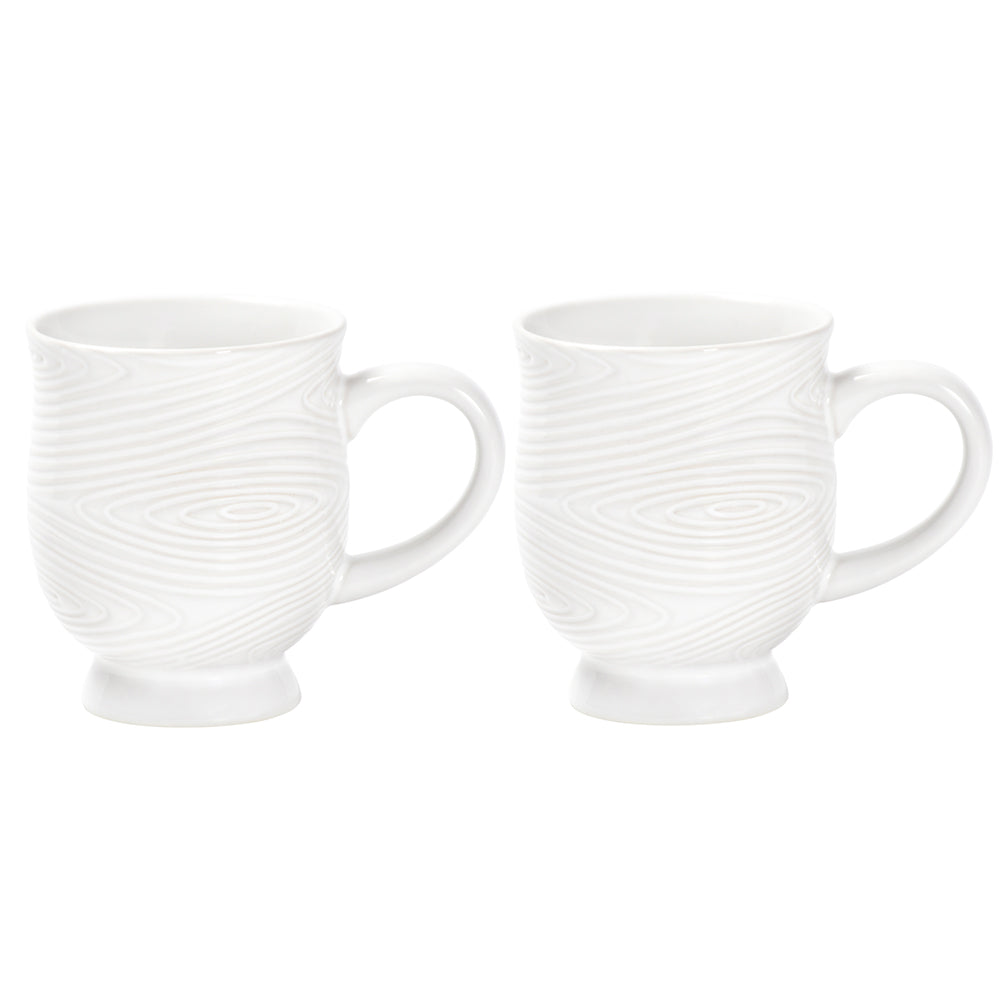 10oz Teacups, Set of 2 Woodland White