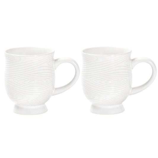 10oz Teacups, Set of 2 Woodland White