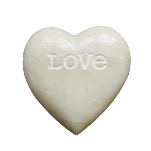 "Love" Engraved Soapstone Heart Decoration (Shipping Mid July 2024)