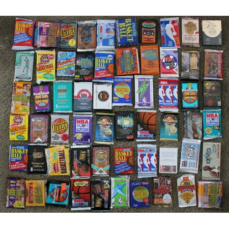 100 Vintage NBA Basketball Cards in Old Sealed Wax Packs