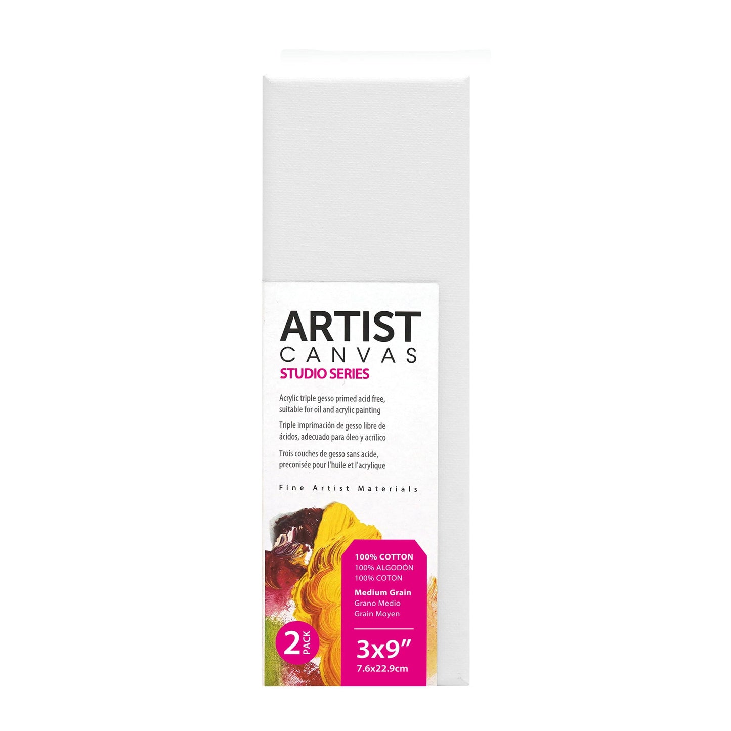 100% Cotton Acid Free Studio Stretched Artist Canvas